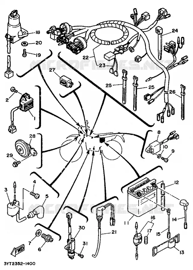 ELECTRICAL 1 Yamaha MOTO 350 1992 XT  XT350