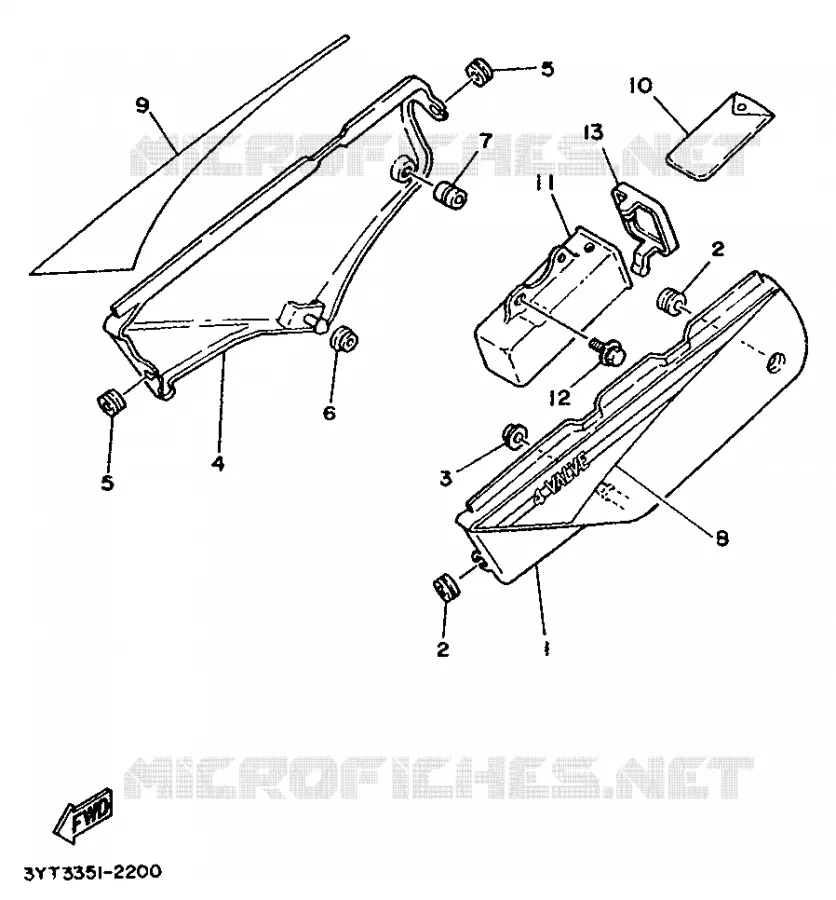 SIDE COVER Yamaha MOTO 350 1992 XT  XT350
