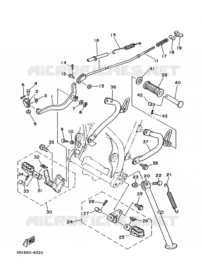 STAND / FOOTREST Yamaha MOTO 350 1988 XT  XT350'88