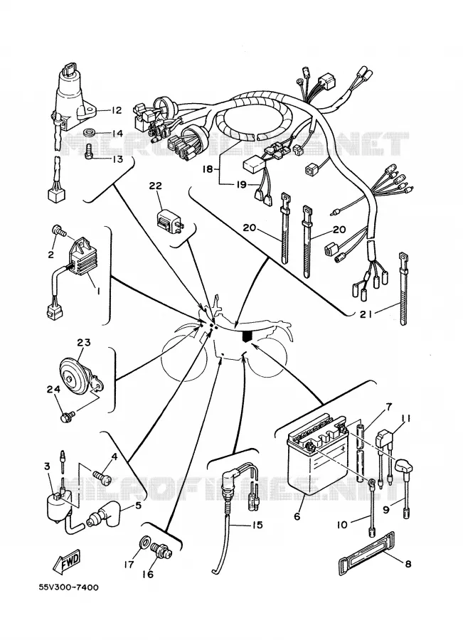 ELECTRICAL 1 Yamaha MOTO 350 1988 XT  XT350'88