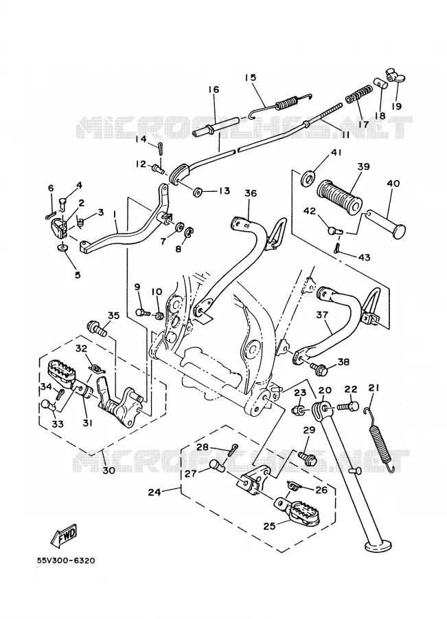 STAND / FOOTREST Yamaha MOTO 350 1988 XT  XT350'88