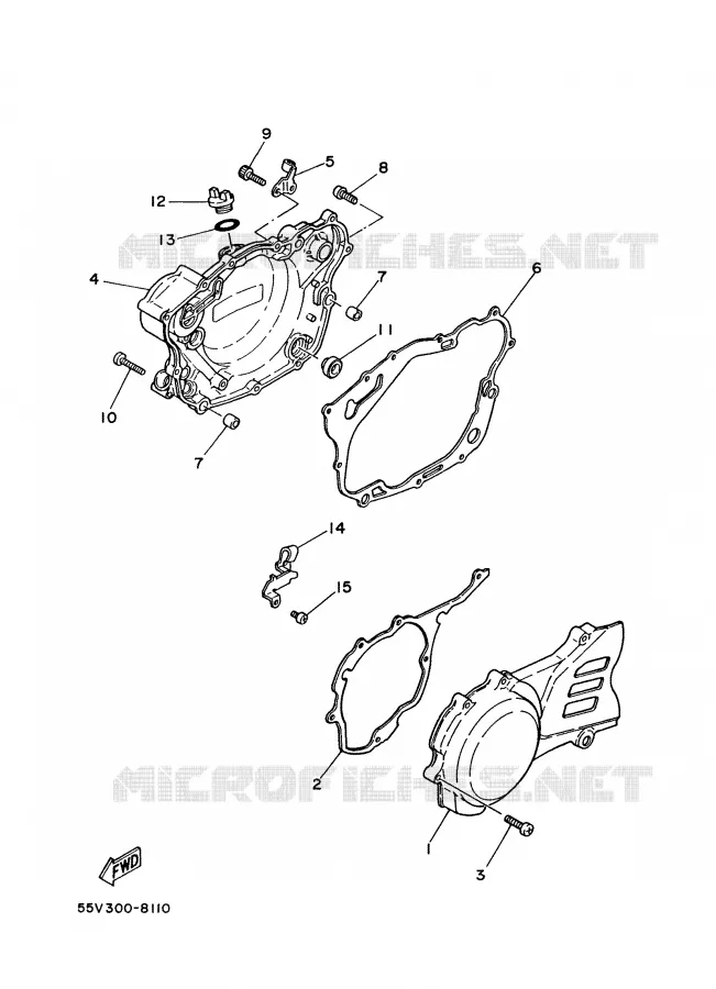 COVER - ENGINE 1 Yamaha MOTO 350 1988 XT  XT350'88