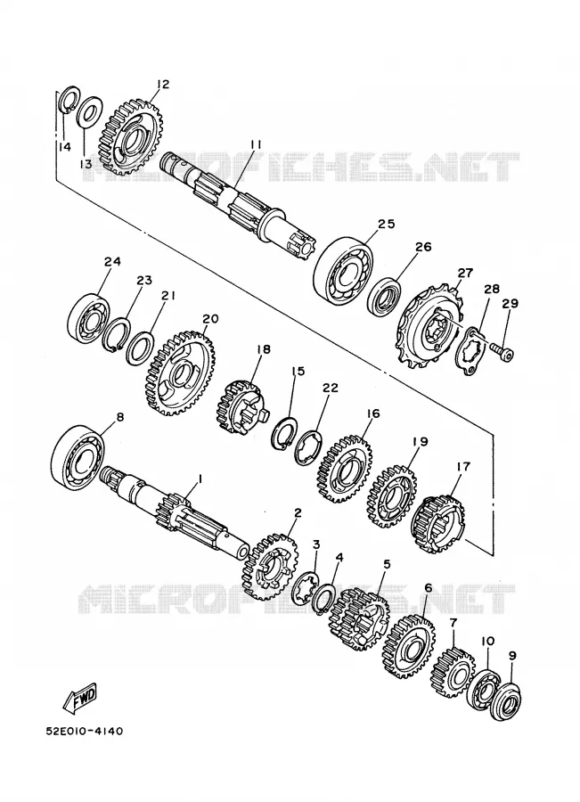 TRANSMISSION Yamaha MOTO 350 1988 XT  XT350'88