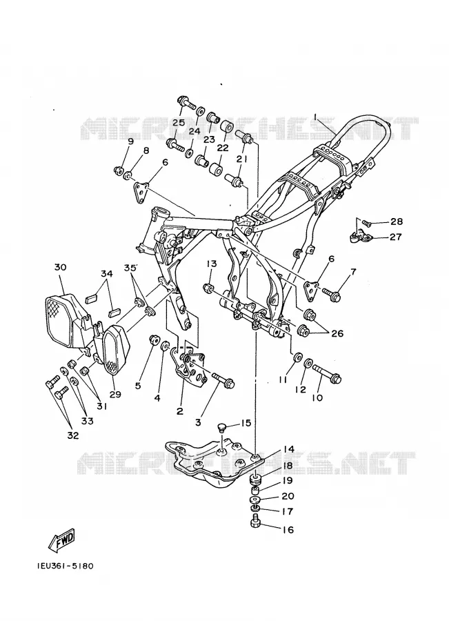 FRAME Yamaha MOTO 350 1988 XT  XT350'88