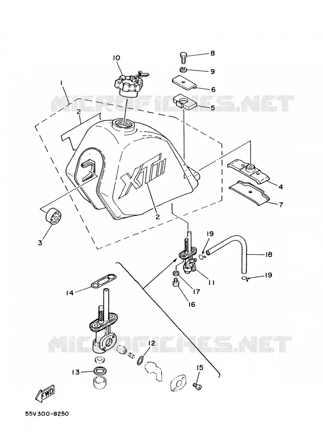 FUEL TANK Yamaha MOTO 350 1988 XT  XT350'88