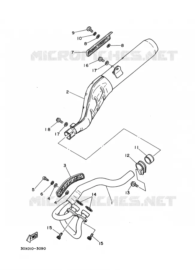 EXHAUST Yamaha MOTO 350 1988 XT  XT350'88