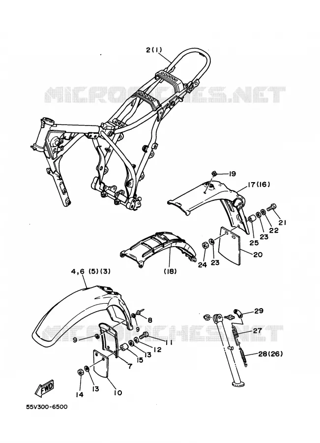 OPTIONAL PARTS Yamaha MOTO 350 1988 XT  XT350'88