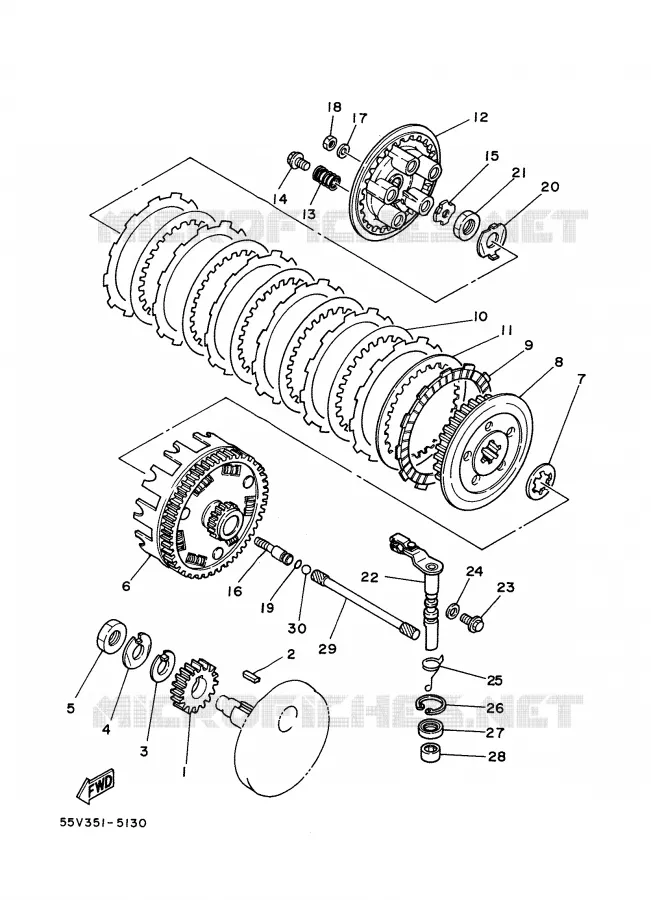 STARTER CLUTCH Yamaha MOTO 350 1988 XT  XT350'88