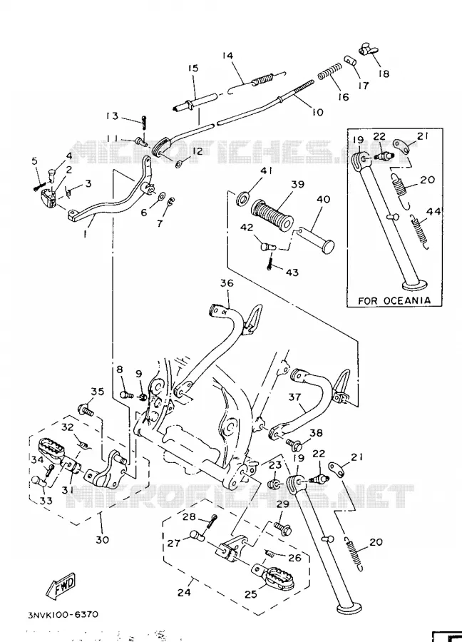 STAND / FOOTREST Yamaha MOTO 350 1993 XT  XT350H