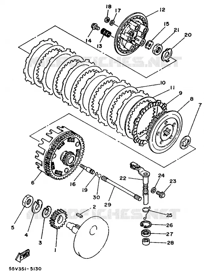 STARTER CLUTCH Yamaha MOTO 350 1996 XT  XT350H