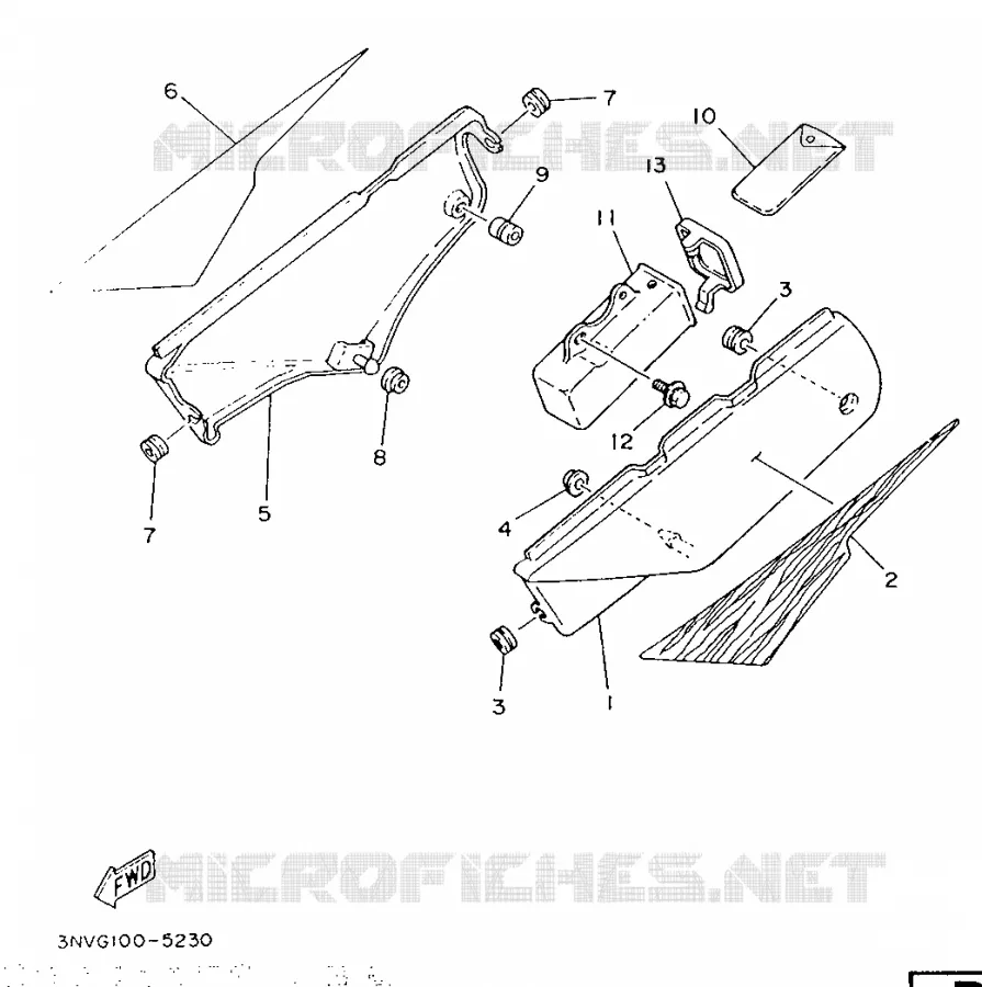 SIDE COVER - FOR OCEANIA Yamaha MOTO 350 1996 XT  XT350H
