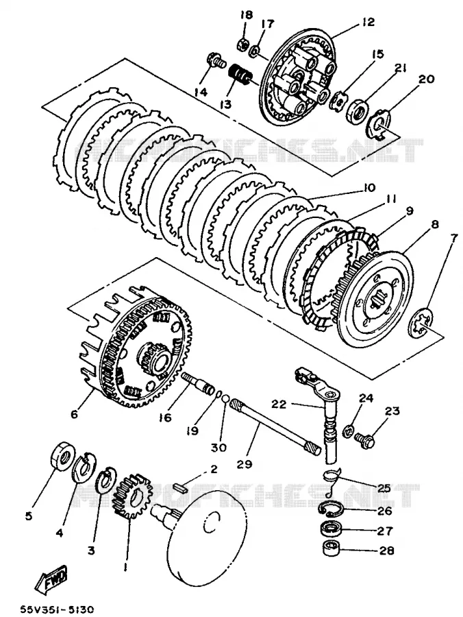 STARTER CLUTCH Yamaha MOTO 350 1987 XTH 20KW  XT350H (20KW)