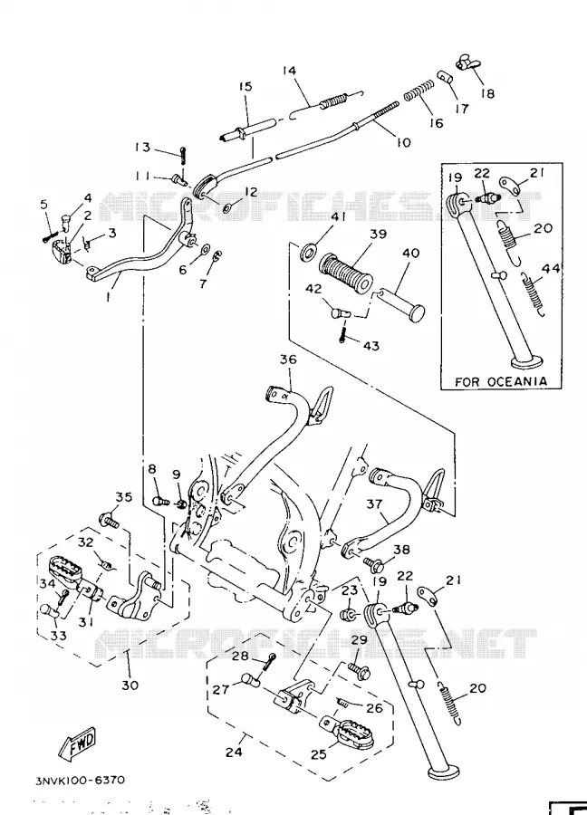 STAND / FOOTREST Yamaha MOTO 350 1996 XT  XT350HC
