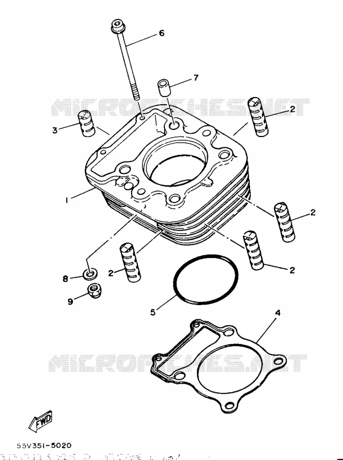 CYLINDER Yamaha MOTO 350 1987 XT  XT350N (13KW)