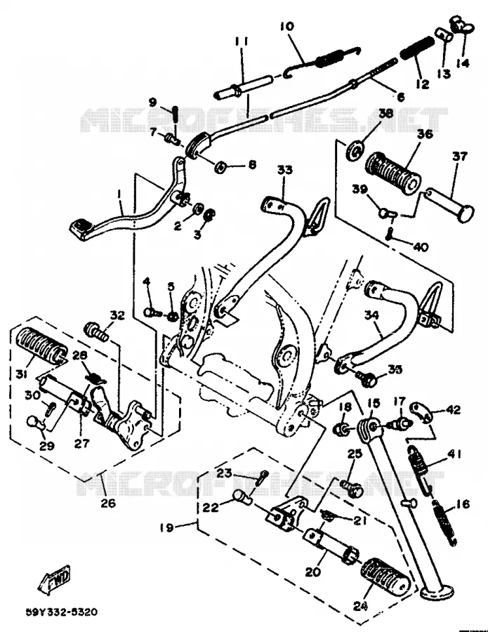 STAND / FOOTREST Yamaha MOTO 350 1987 XT  XT350N (13KW)