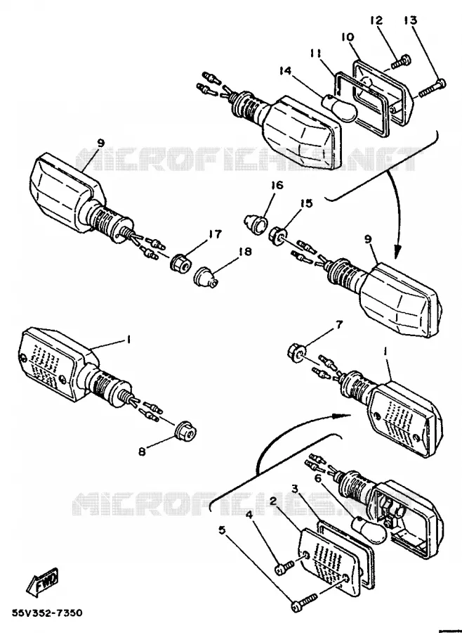 INDICATOR Yamaha MOTO 350 1988 XT  XT350N (13KW)