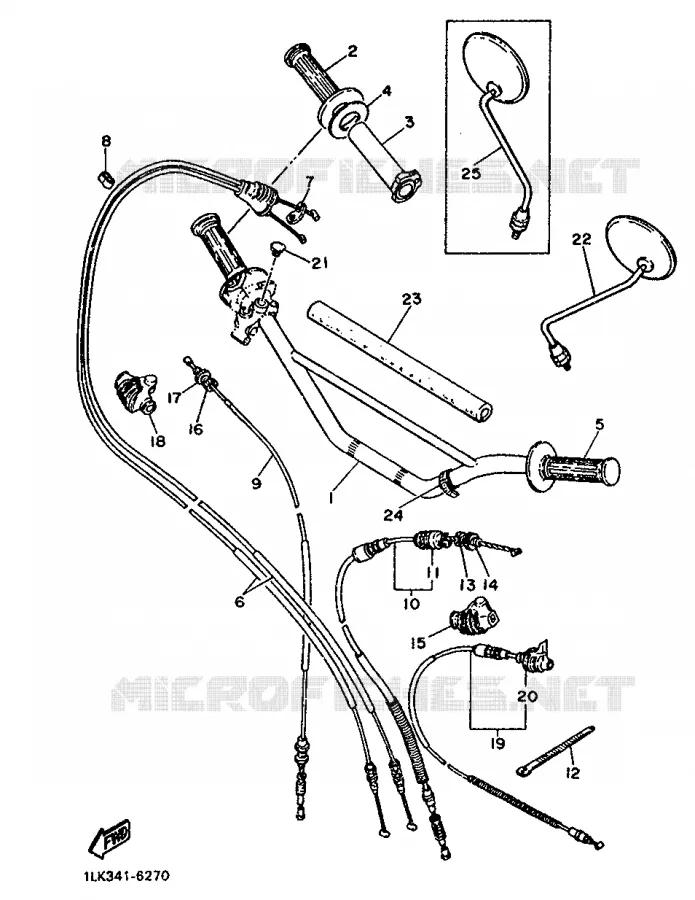 HANDLEBAR & CABLES Yamaha MOTO 500 1986 XT  XT500