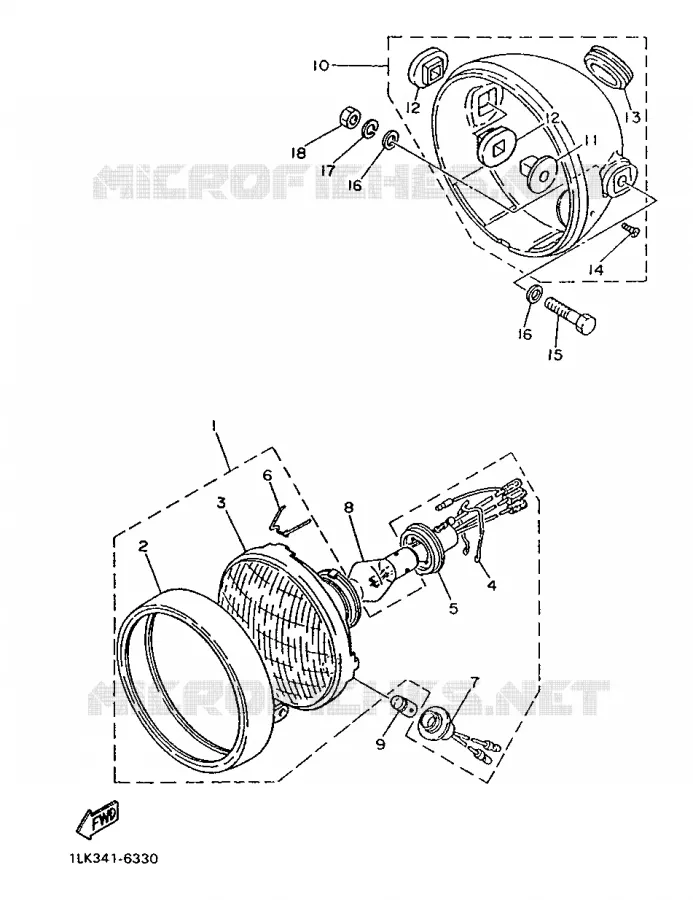 HEADLIGHT Yamaha MOTO 500 1986 XT  XT500