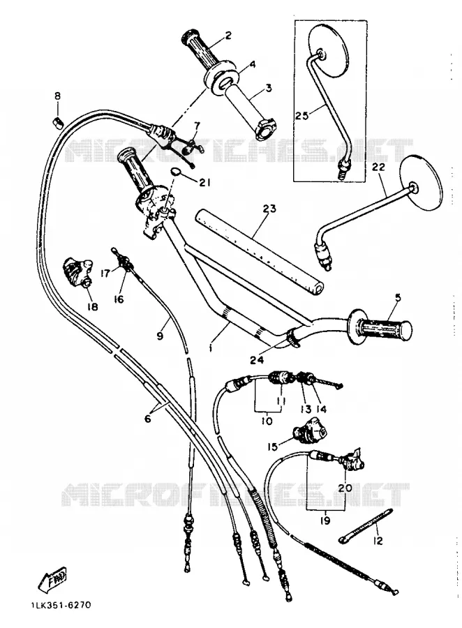 HANDLEBAR & CABLES Yamaha MOTO 500 1986 XT  XT500