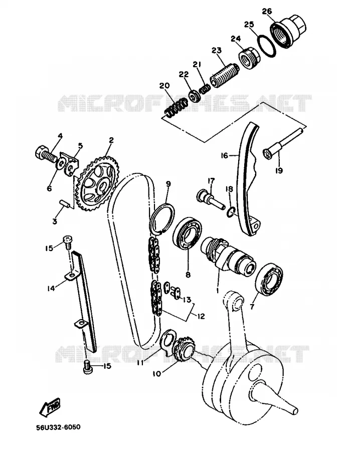CAMSHAFT / TIMING CHAIN Yamaha MOTO 500 1989 XT  XT500