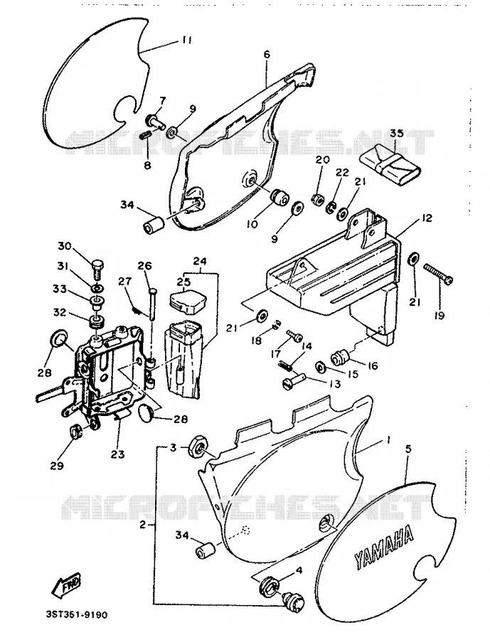 SIDE COVER Yamaha MOTO 500 1989 XT  XT500