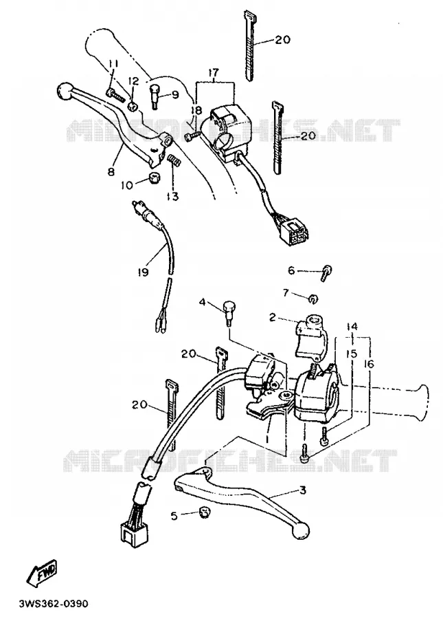 SWITCH / LEVER Yamaha MOTO 500 1990 XTE  XT500E