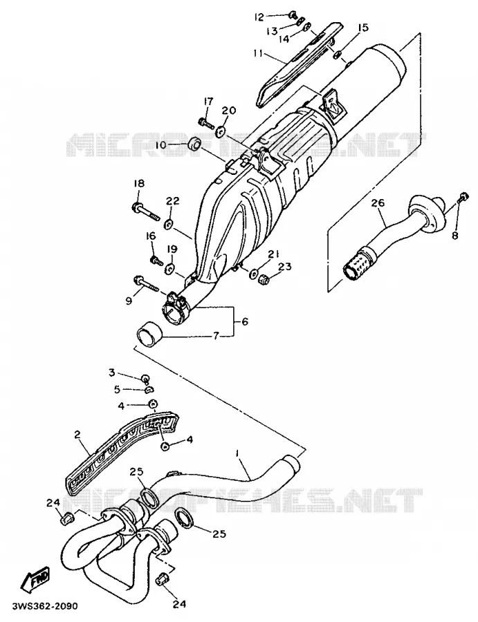 EXHAUST Yamaha MOTO 500 1992 XTE  XT500E