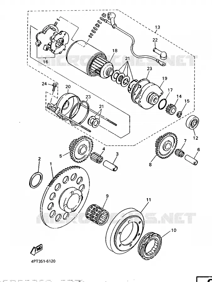 STARTER CLUTCH Yamaha MOTO 500 1996 XTE  XT500E
