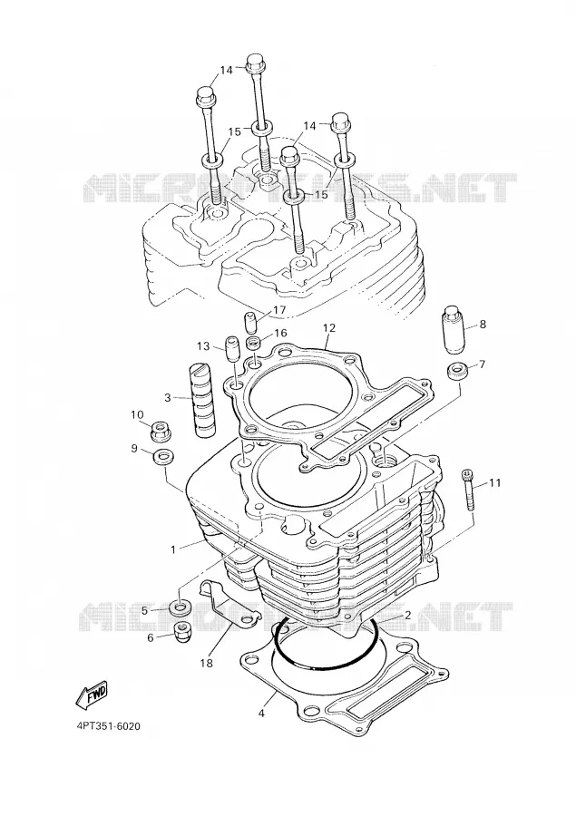 CYLINDER Yamaha MOTO 500 2000 XTE  XT500E