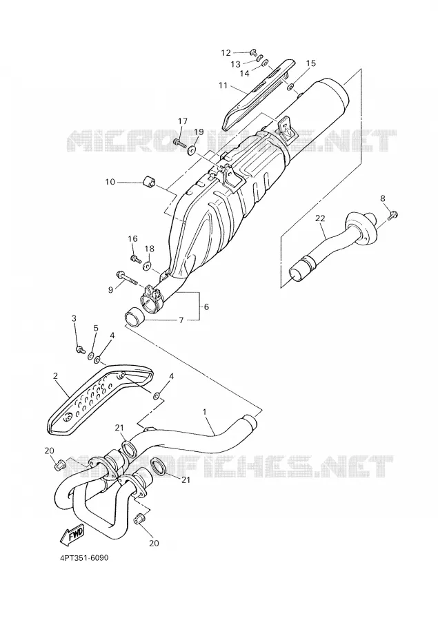 EXHAUST Yamaha MOTO 500 2000 XTE  XT500E