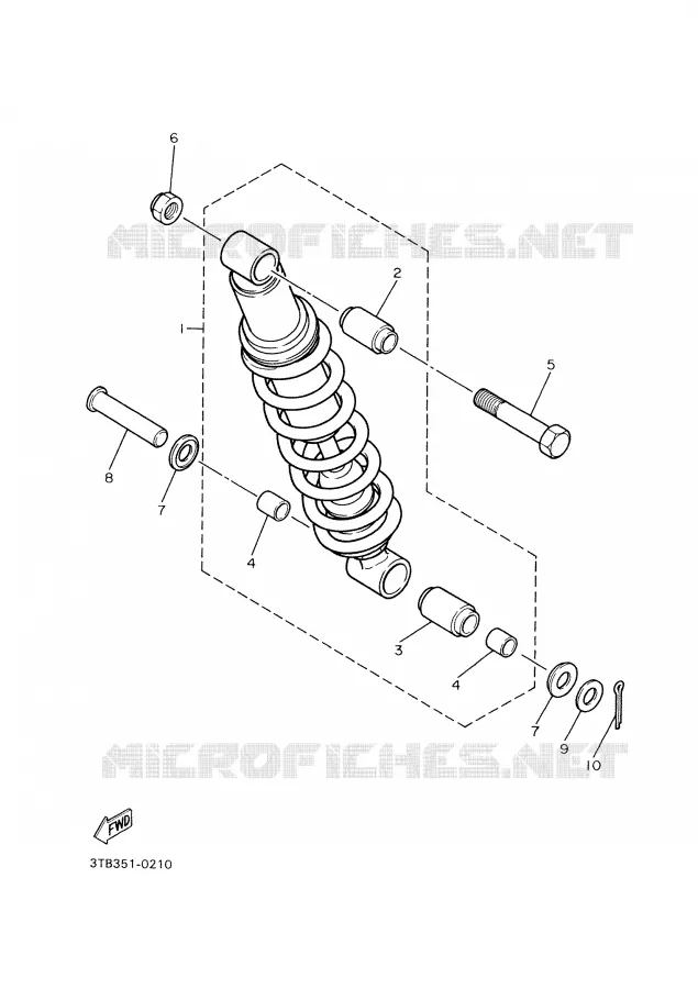 REAR SHOCK ABSORBER Yamaha MOTO 500 2002 XTE  XT500E