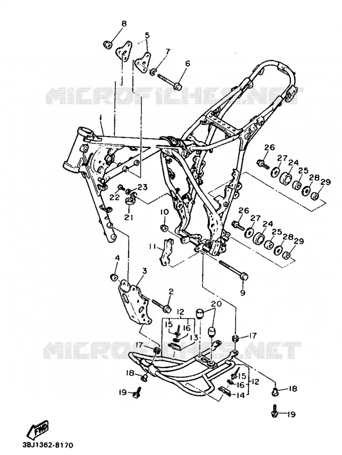FRAME Yamaha MOTO 500 1988 XT  XT500T