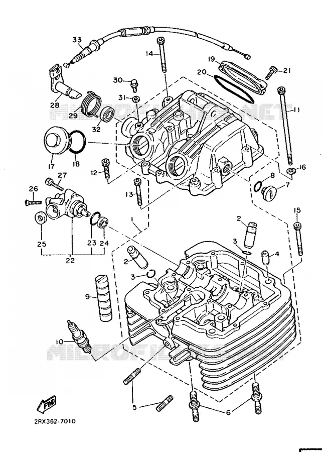 CYLINDER HEAD  Yamaha MOTO 500 1987 XTZ  XT500Z