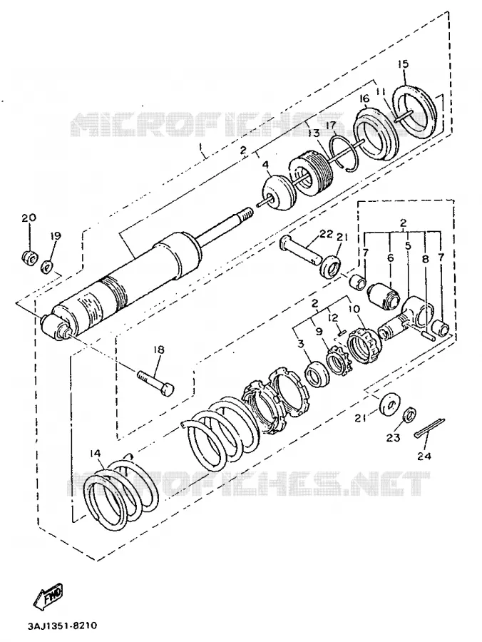 REAR SHOCK ABSORBER Yamaha MOTO 500 1988 XTZ  XT500Z