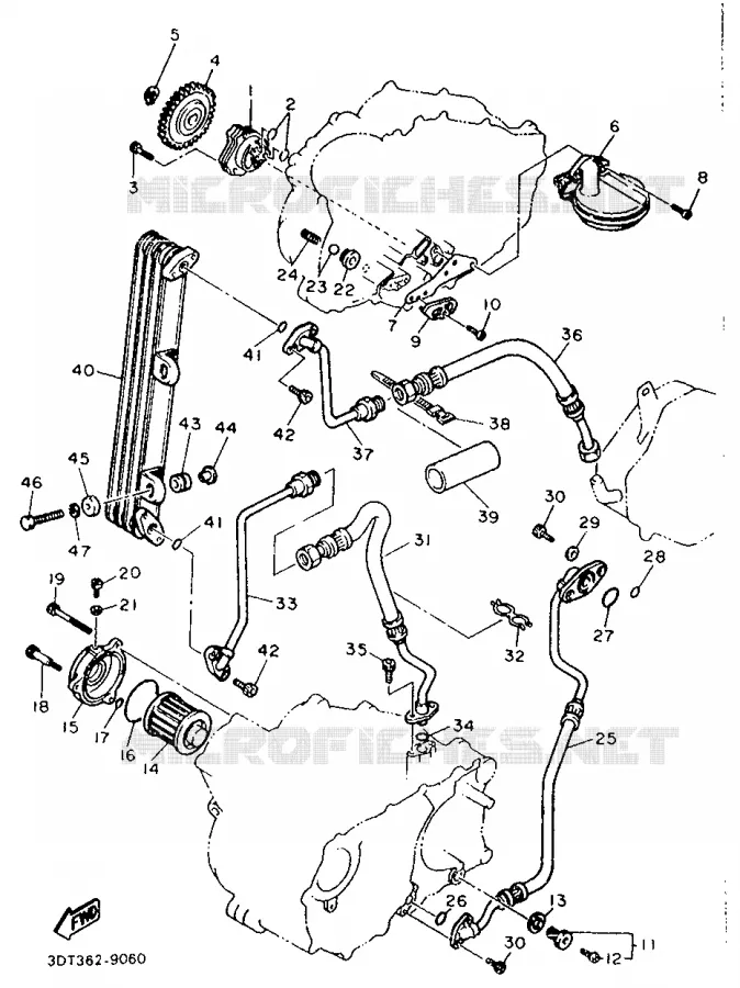 OIL PUMP Yamaha MOTO 500 1989 XTZ  XT500Z