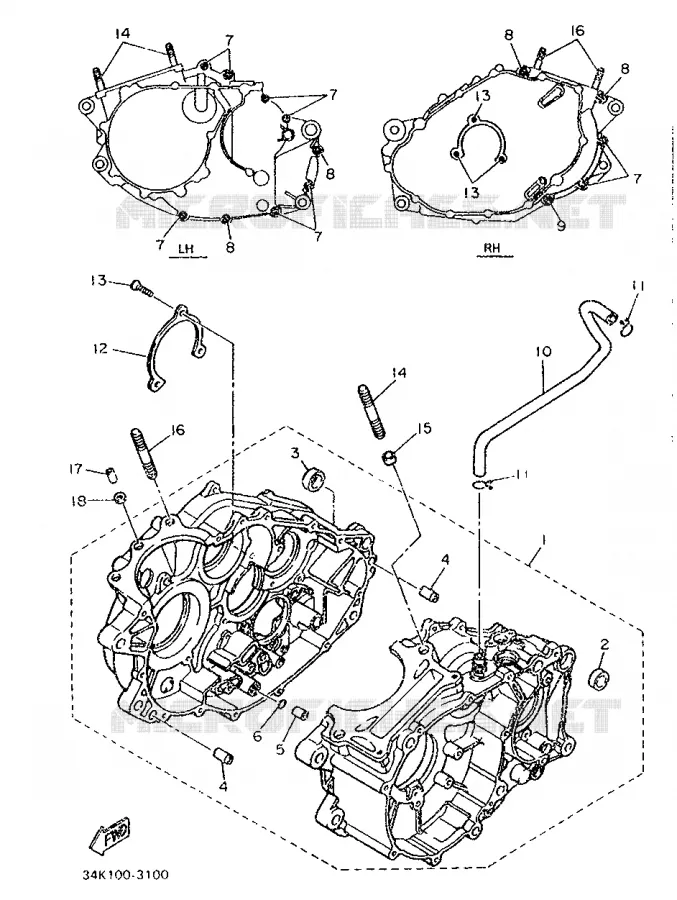 CRANKCASE Yamaha MOTO 600 1986 XT  XT600
