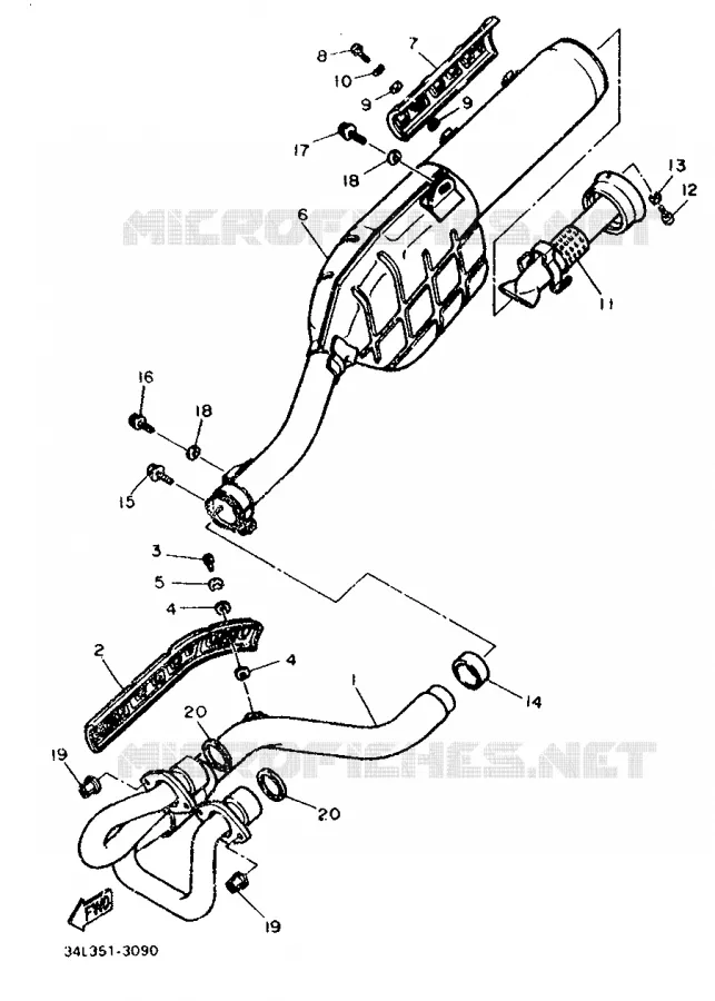 EXHAUST Yamaha MOTO 600 1986 XT  XT600