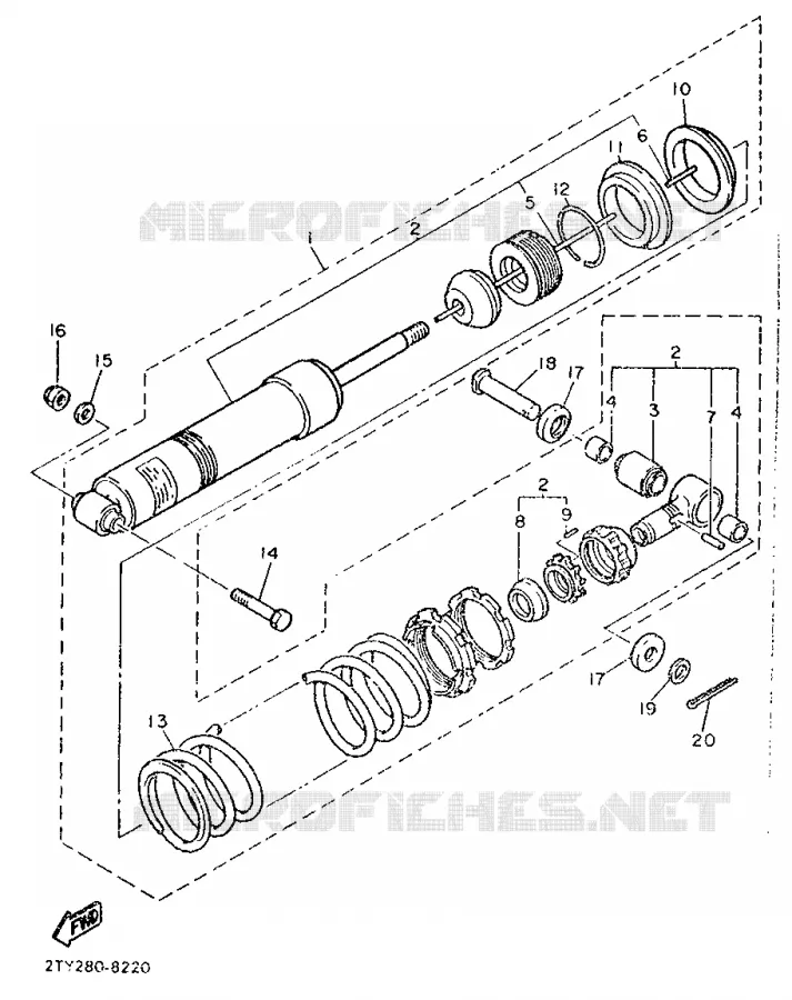 REAR SHOCK ABSORBER Yamaha MOTO 600 1987 XT  XT600