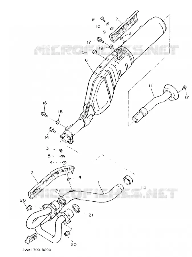 EXHAUST Yamaha MOTO 600 1988 XT  XT600