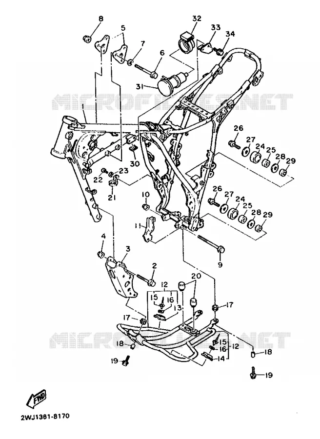 FRAME Yamaha MOTO 600 1988 XT  XT600