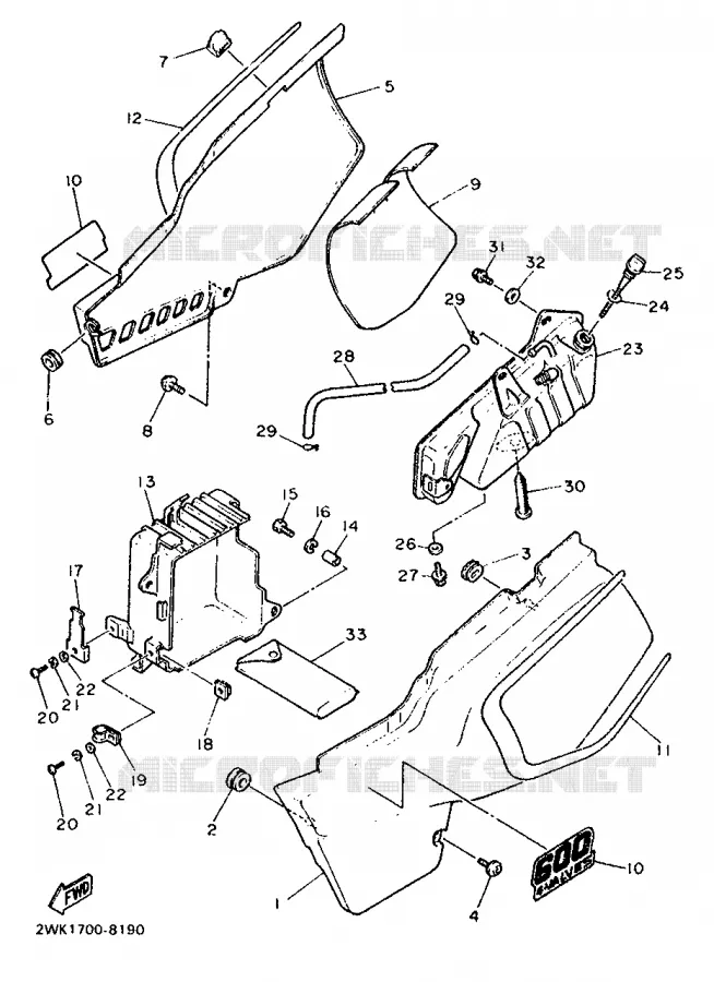 SIDE COVER Yamaha MOTO 600 1988 XT  XT600