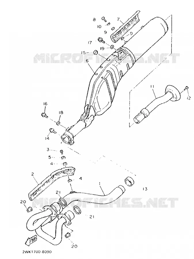 EXHAUST Yamaha MOTO 600 1989 XT  XT600
