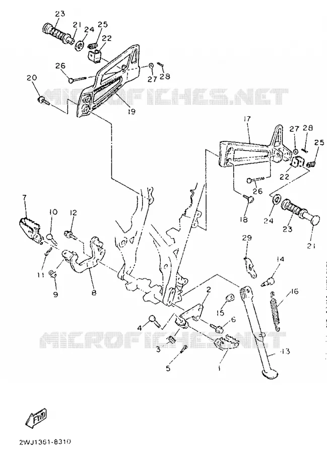 STAND / FOOTREST Yamaha MOTO 600 1989 XT  XT600