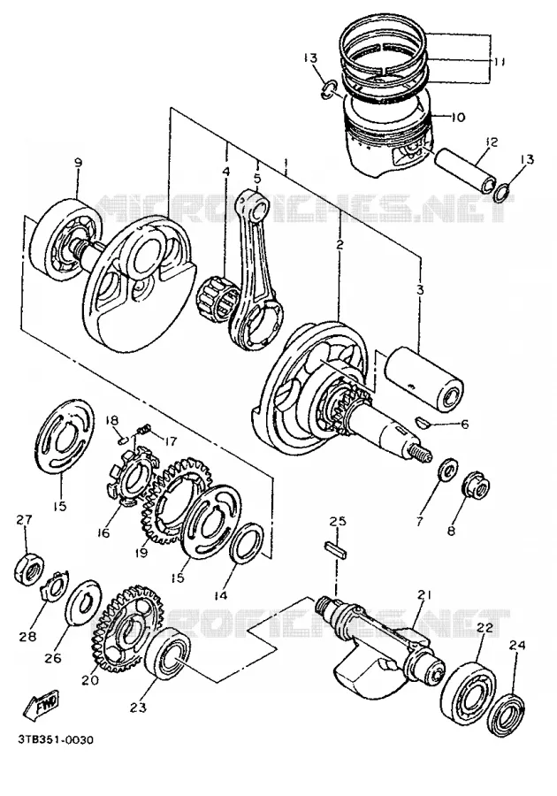 CRANKSHAFT / PISTON Yamaha MOTO 600 1990 XT  XT600