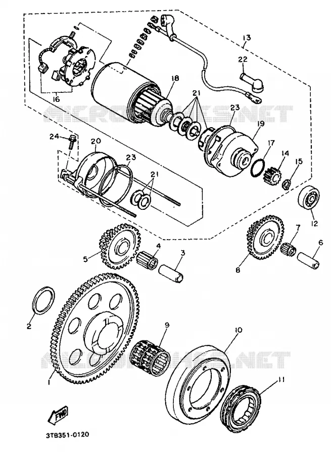 STARTER CLUTCH Yamaha MOTO 600 1990 XTE  XT600E