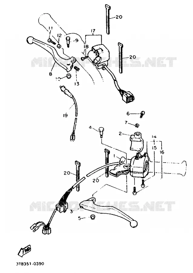 SWITCH / LEVER Yamaha MOTO 600 1991 XTE  XT600E