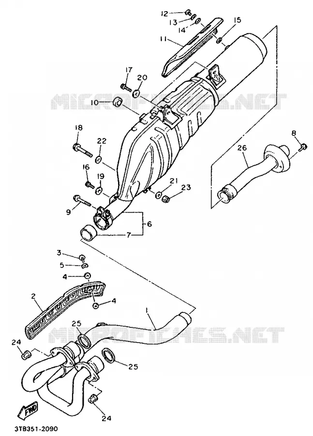 EXHAUST Yamaha MOTO 600 1993 XTE  XT600E