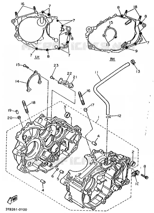 CRANKCASE Yamaha MOTO 600 1993 XTE  XT600E