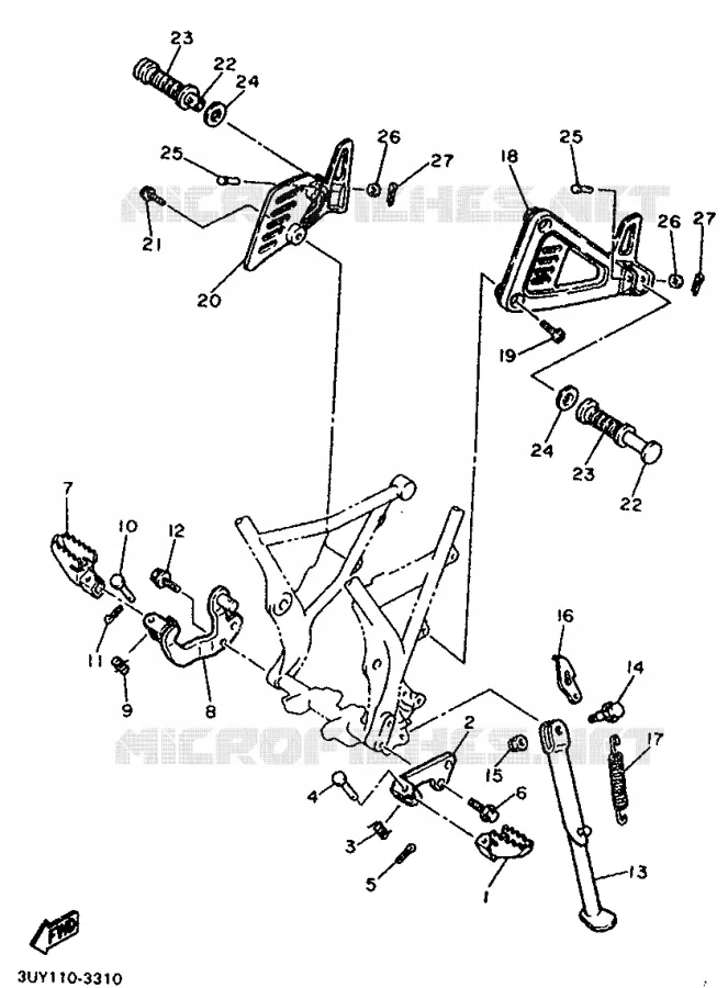STAND / FOOTREST Yamaha MOTO 600 1994 XTE  XT600E