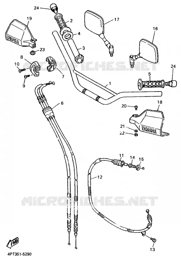 HANDLEBAR & CABLES Yamaha MOTO 600 1995 XTE  XT600E